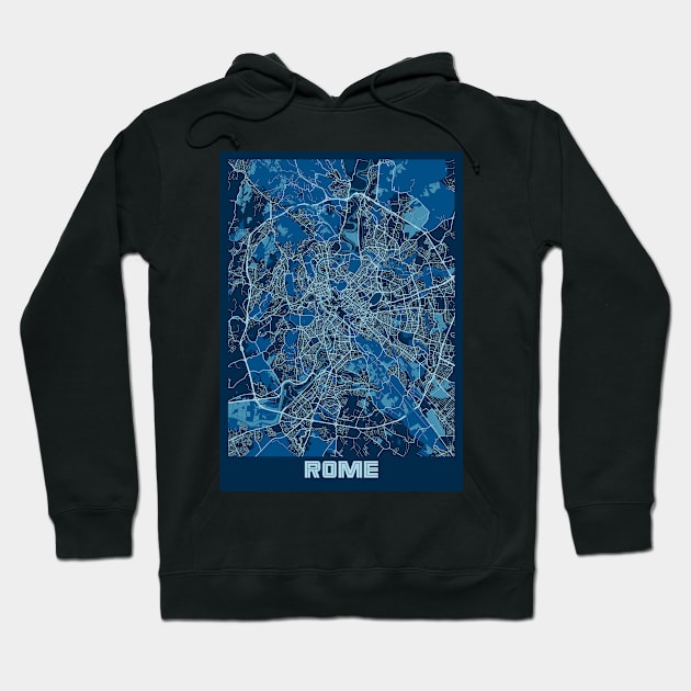 Rome - Italy Peace City Map Hoodie by tienstencil